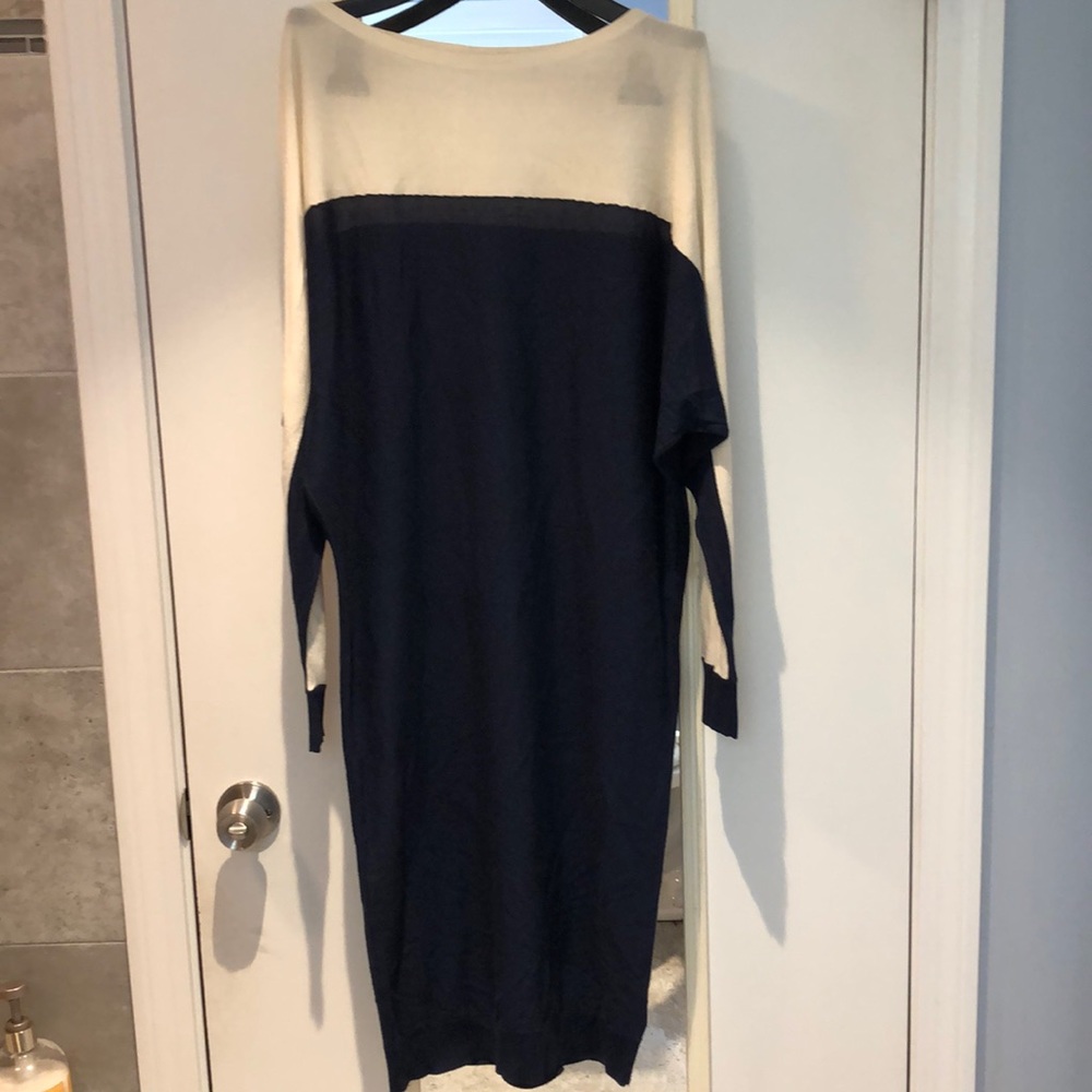 Lauren navy and cream sweater dress S